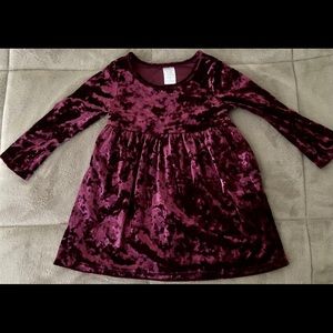 healthtex Toddler Burgundy Velour Dress Sz 4T